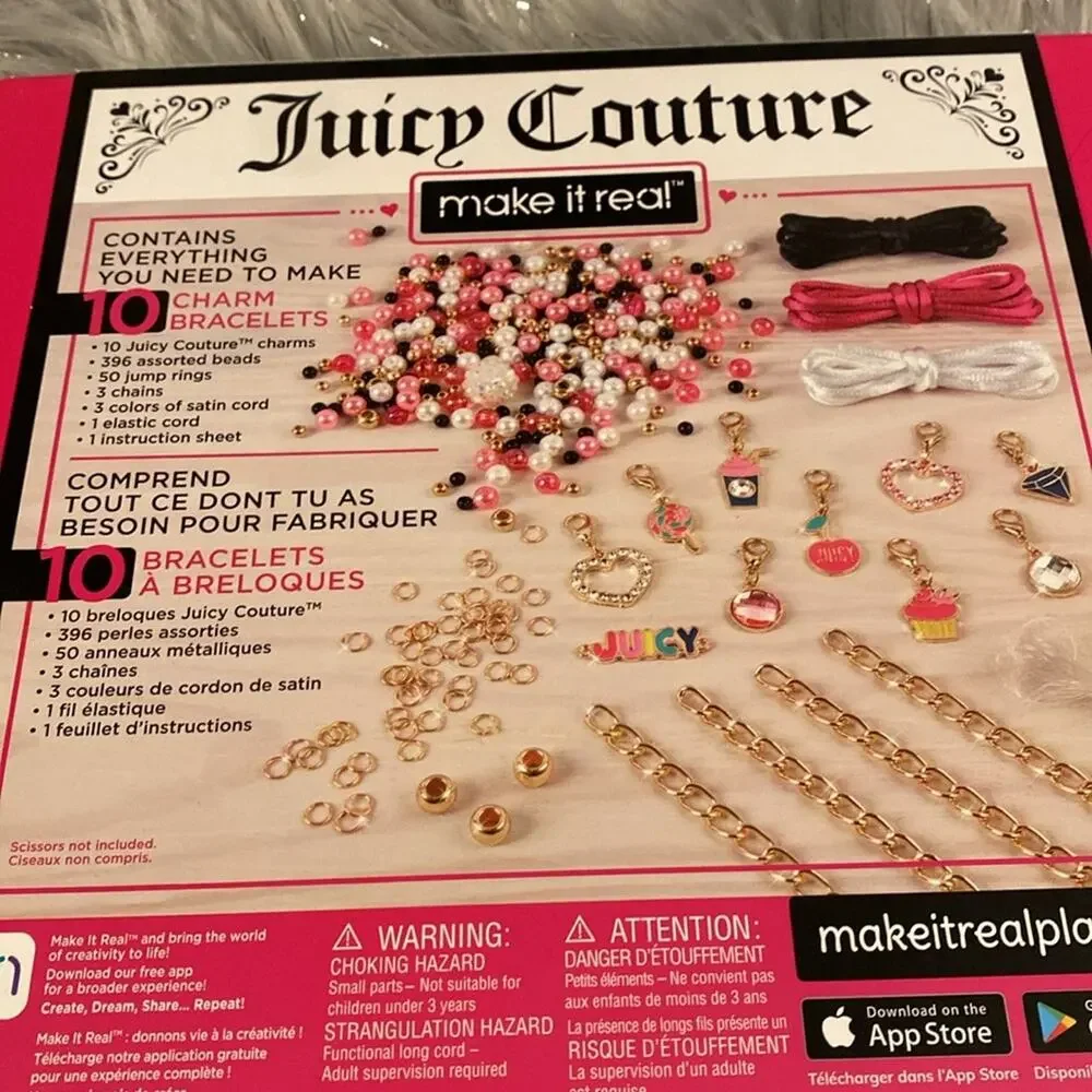 BNWT JUICY COUTURE Make It Real Create Your Own Bracelet Gift Box Set